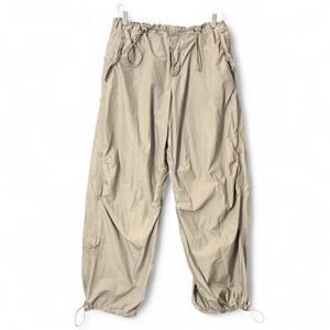 GAP Y2K 2007 Convertible Parachute Cargo Pants Khaki Drawstring Baggy Womens XXL